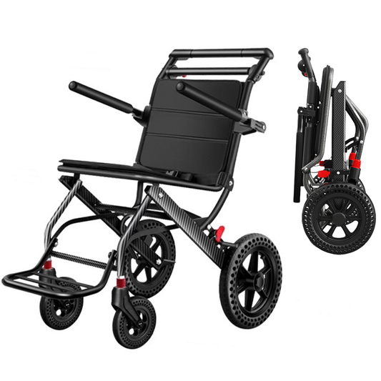 ByteTecpeak M1 Leichter manueller Rollstuhl aus Aluminiumlegierung, Klappbar Transport, Belastbarkeit 100 kg