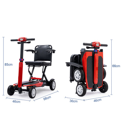 Trottinette électrique pliable ByteTecpeak Z01 confortable – Autonomie de 25 km (rouge)