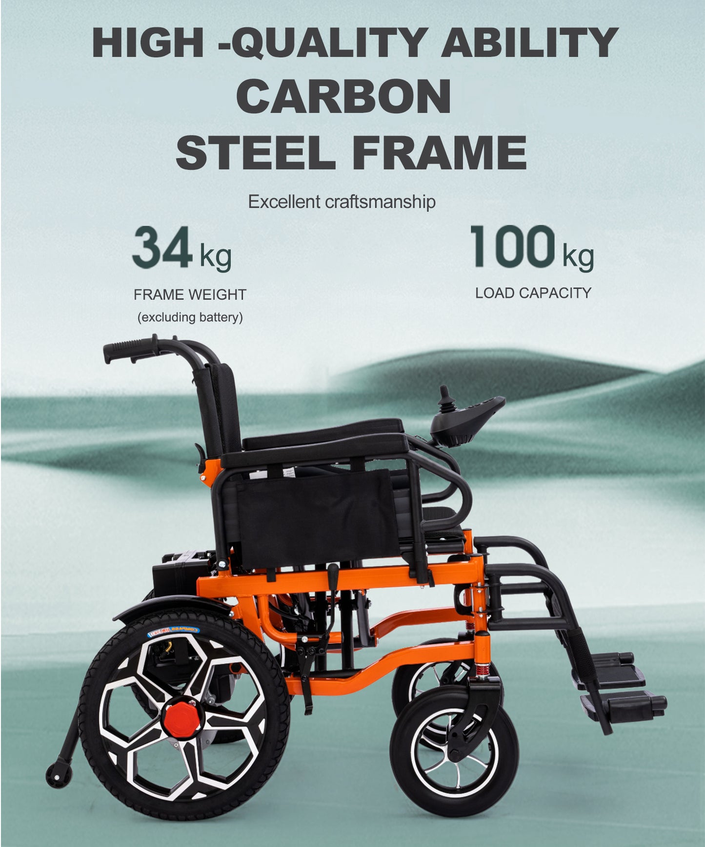 ByteTecpeak D09 Faltbarer Elektrischer Rollstuhl, 20km Reichweite