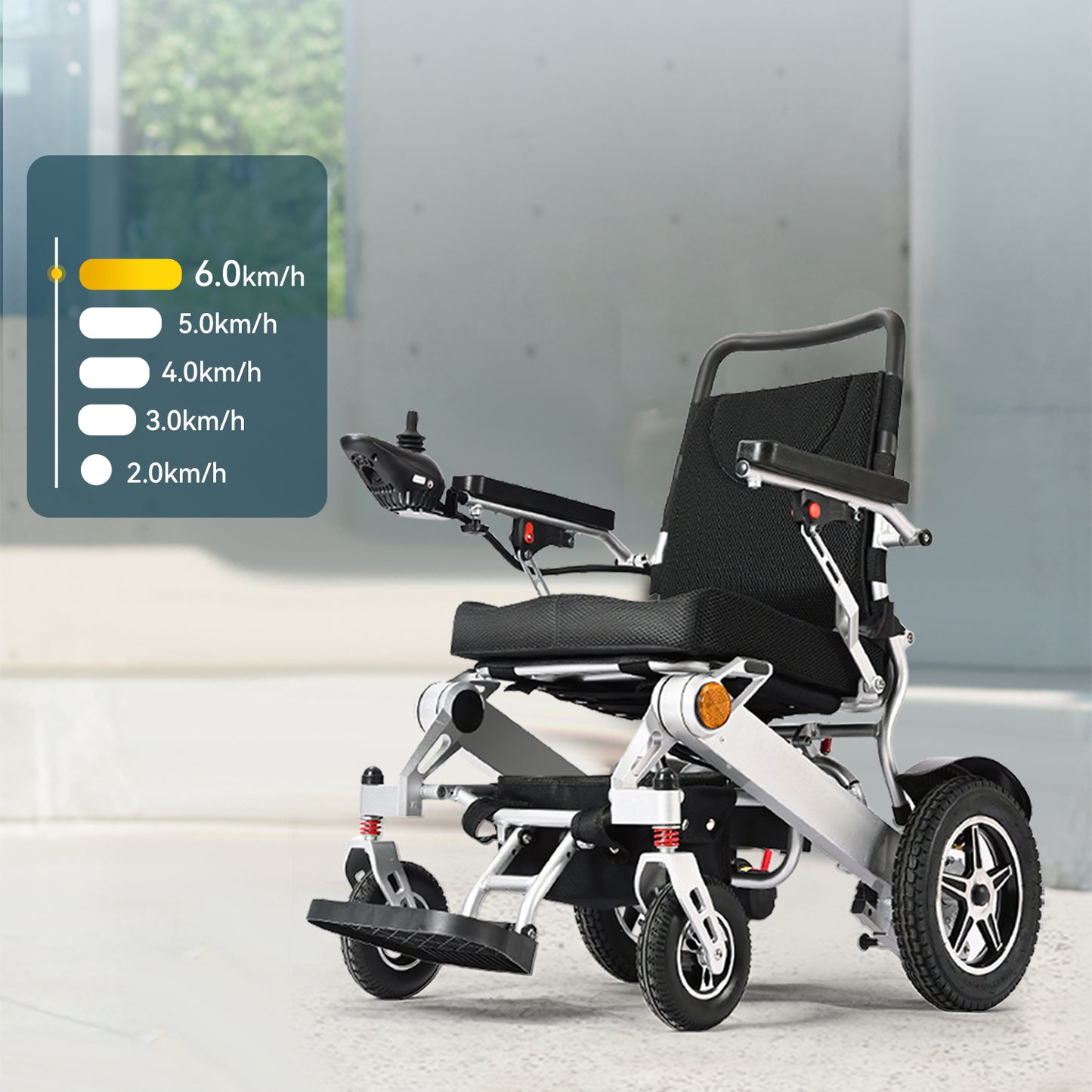 ByteTecpeak D11 Foldable Electric Wheelchair, 12Ah Lithium Battery, 20 km Range