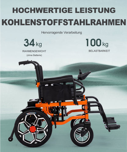 ByteTecpeak D09 Silla de ruedas eléctrica plegable - motor de 500W, capacidad de carga máxima de 150KG