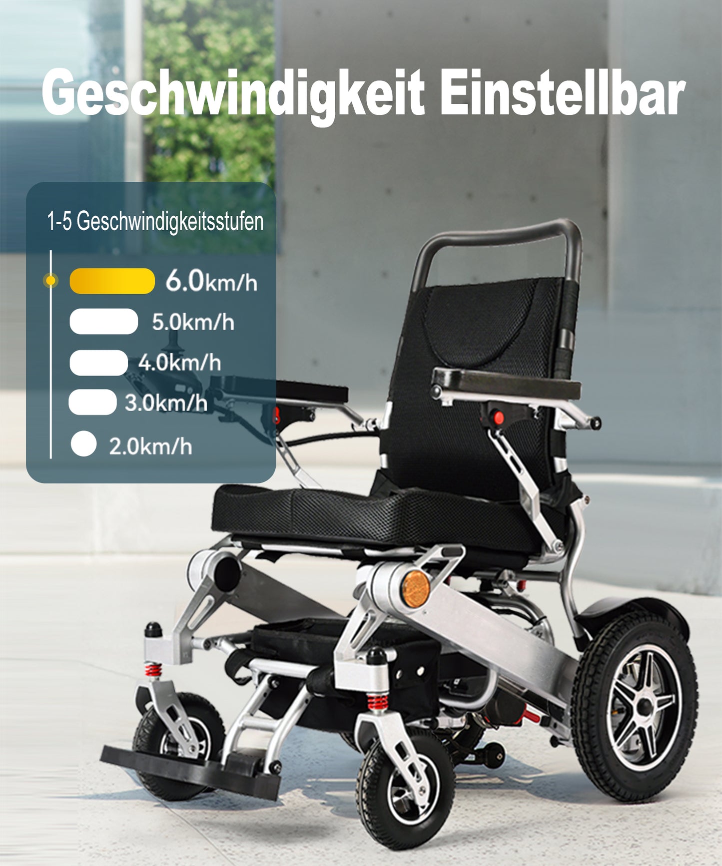 ByteTecpeak D1 Elektrischer Faltrollstuhl,  500W Motoren, 20km Reichweite