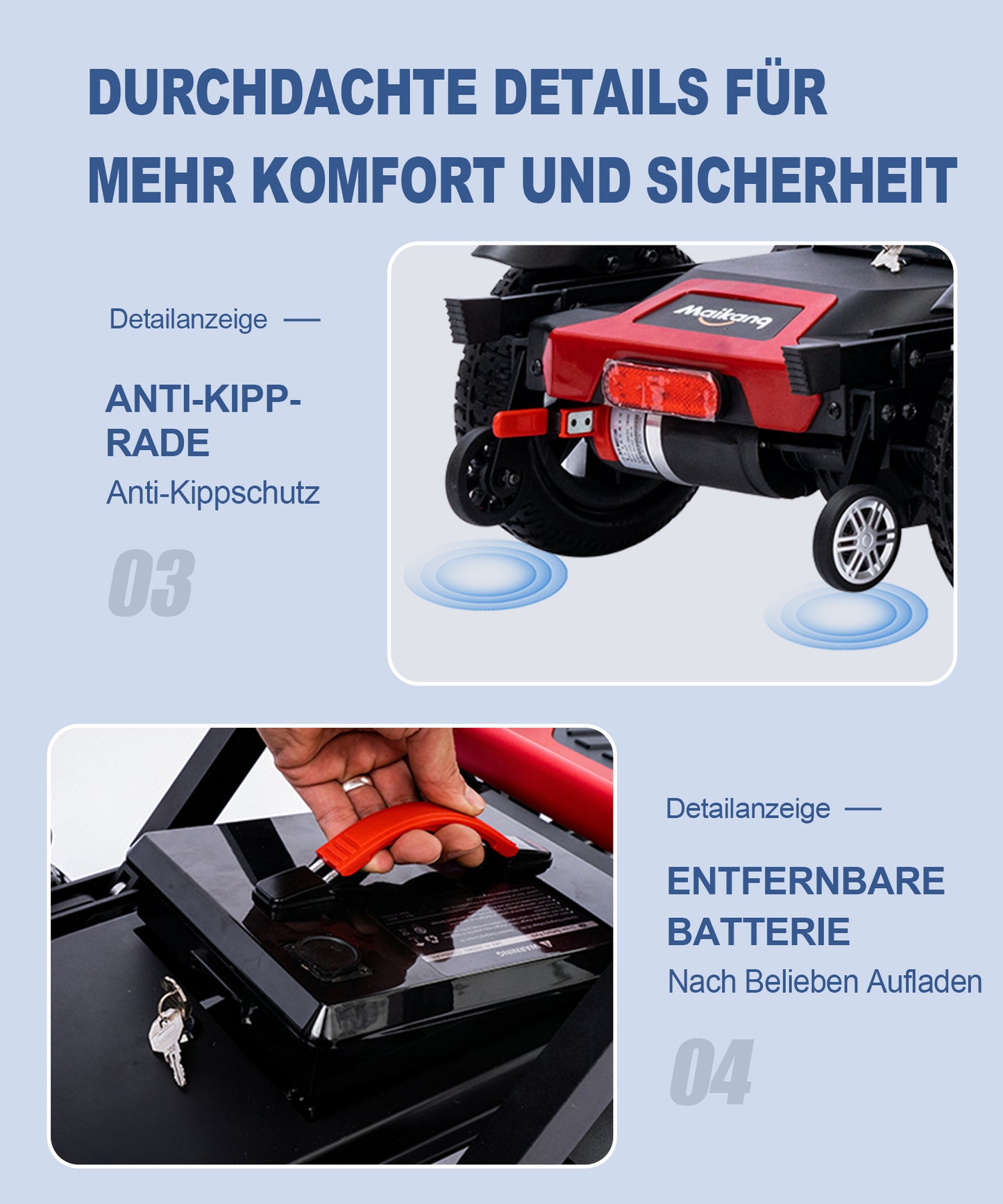 Trottinette électrique pliable ByteTecpeak Z01 confortable – Autonomie de 25 km (rouge)