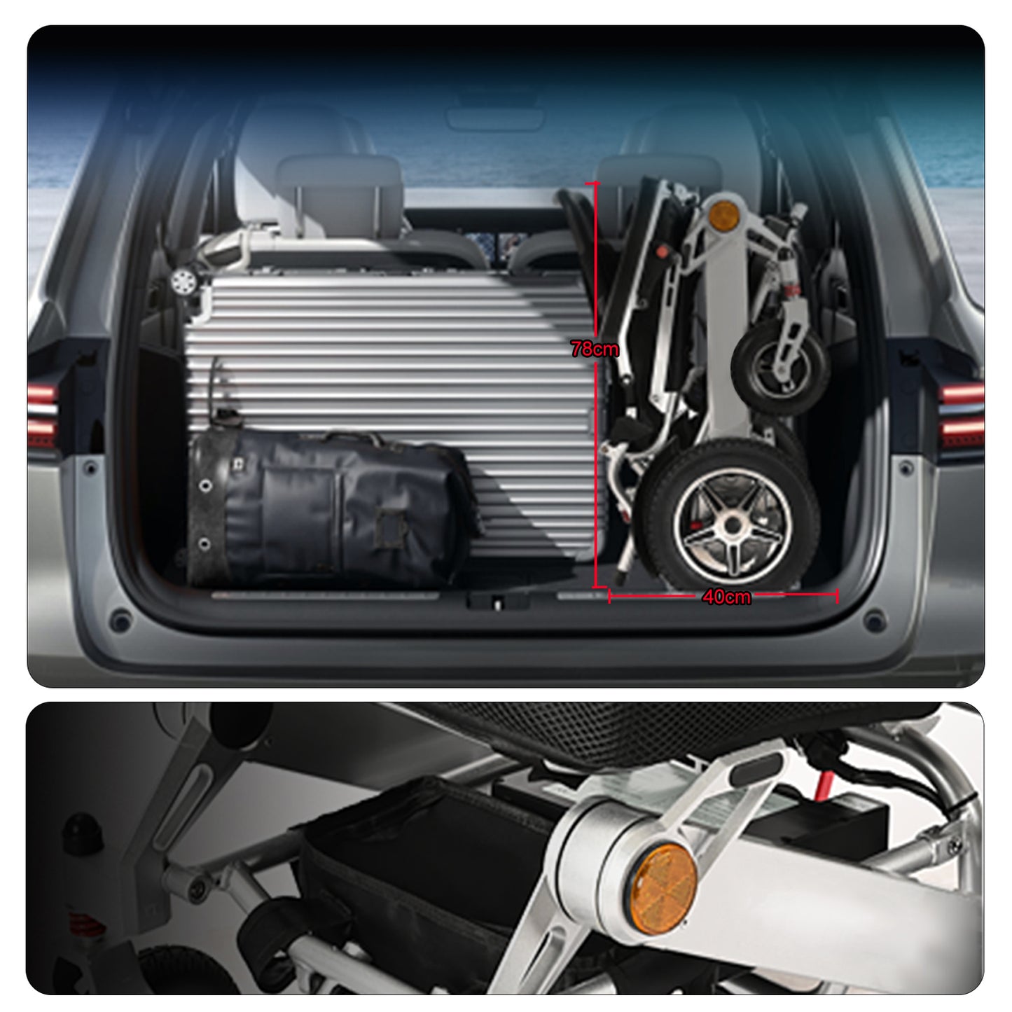 ByteTecpeak D11 Foldable Electric Wheelchair, 12Ah Lithium Battery, 20 km Range