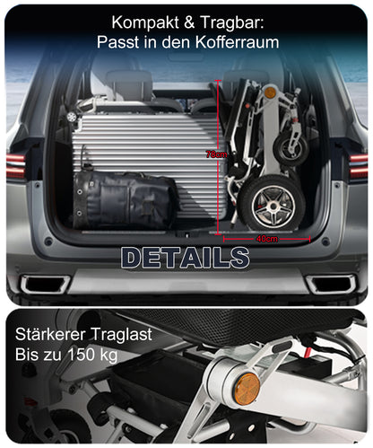 ByteTecpeak D1 Elektrischer Faltrollstuhl,  500W Motoren, 20km Reichweite