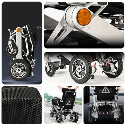 ByteTecpeak D11 Foldable Electric Wheelchair, 12Ah Lithium Battery, 20 km Range