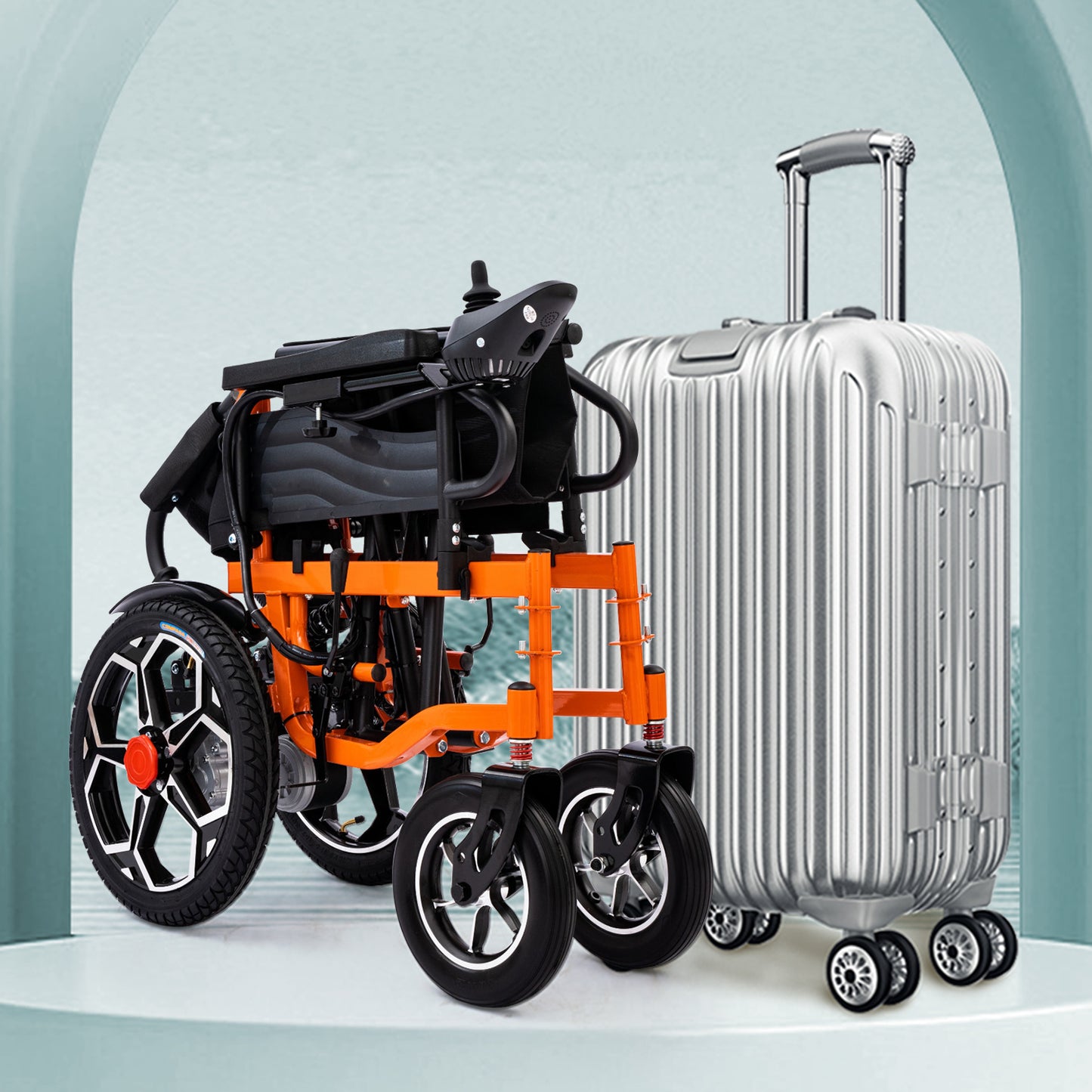 ByteTecpeak D09 Faltbarer Elektrorollstuhl– 500W Motor, 150KG  Max Belastbarkeit