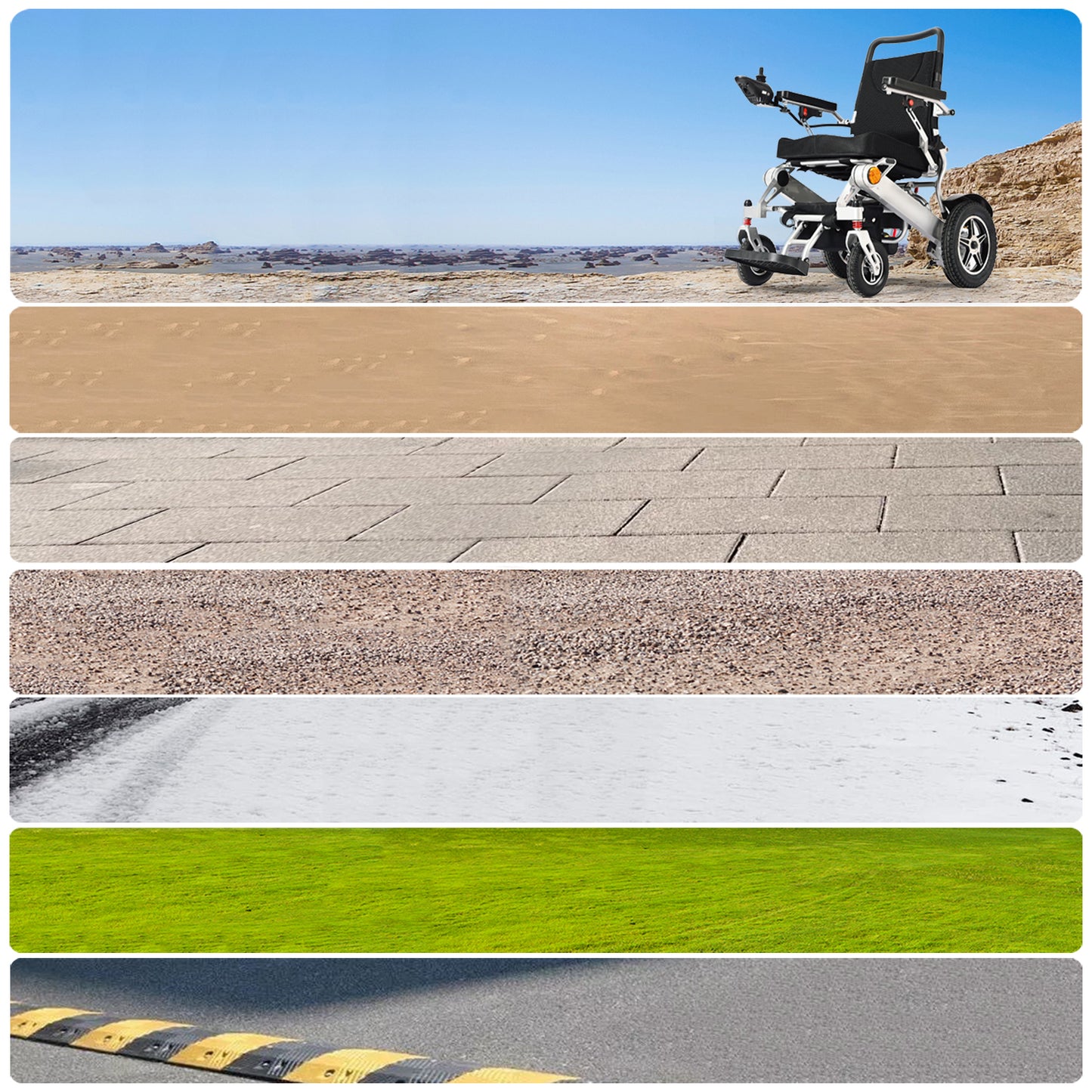 ByteTecpeak D11 Klappbarer Elektrorollstuhl – 45x46 cm Sitz, Reichweite von bis zu 2*20 km