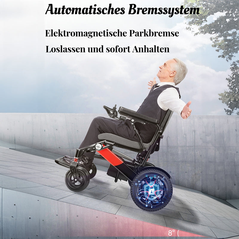 ByteTecpeak D02 Reclining Aluminium Electric Wheelchair, 150kg Load Capacity, Powerful 500W Motor, 33km Range, 22Ah Lithium Battery