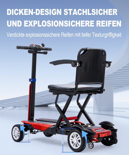 Trottinette électrique pliable ByteTecpeak Z01 confortable – Autonomie de 25 km (rouge)