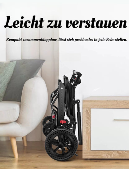 Fauteuil roulant pliable en aluminium ByteTecpeak M1 - léger, adapté aux voyages et peut supporter jusqu'à 100 kg