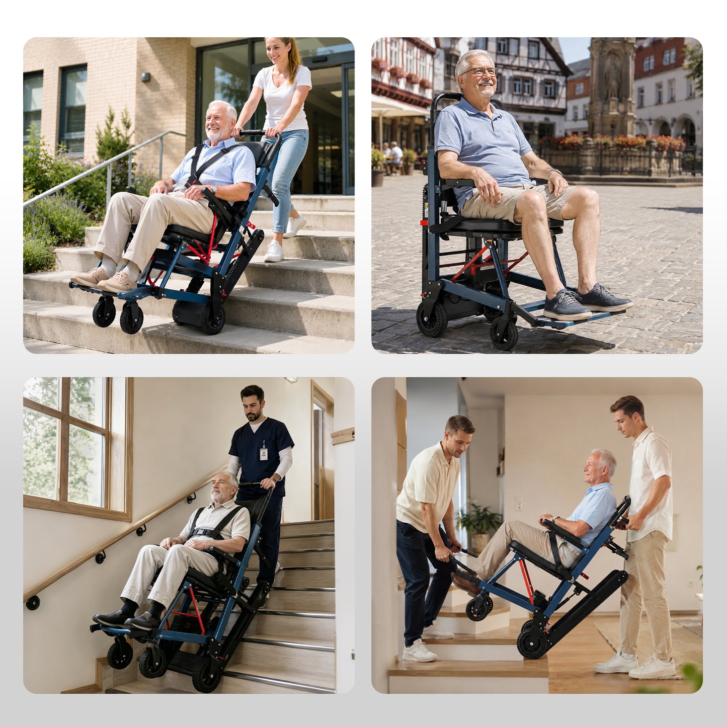 Elektrische ayuda para subir escaleras – elevador de escaleras plegable para sillas de ruedas hasta 180 kg