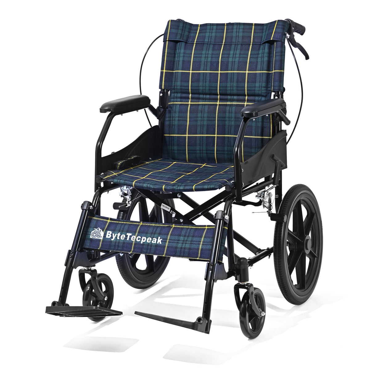 ByteTecpeak M5 Cadeira de rodas dobrável leve – preta, compacta e com apenas 11 kg