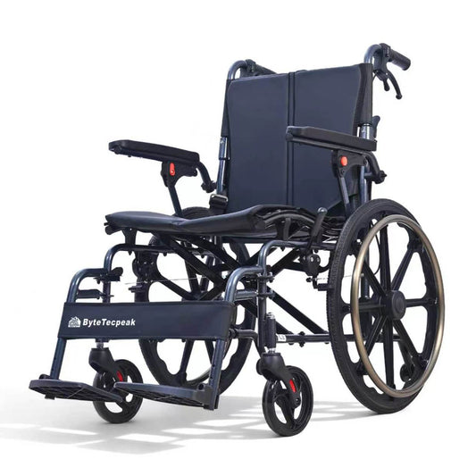 ByteTecpeak M4 Leichter Manueller Rollstuhl – Faltbar, 100 kg Belastbarkei