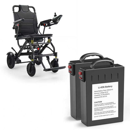 ByteTecpeak D13 ultraleichter, zusammenklappbarer Elektrische Rollstühle - Zwei 10Ah Akku lange Reichweite