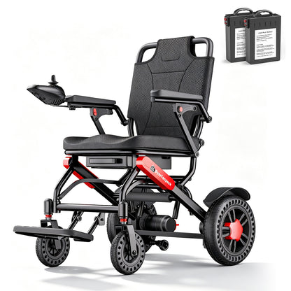 ByteTecpeak D24 Elektrorollstuhl – 500W, 25 km, Schwarz-Rot