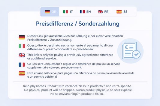 Price difference (total amount, by agreement only)
