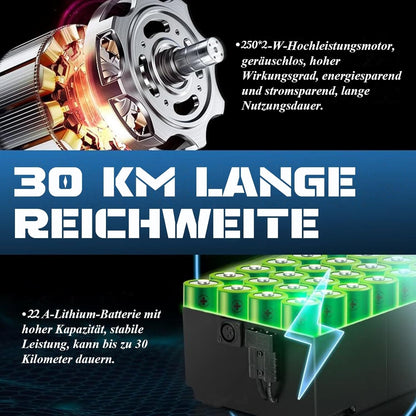 ByteTecpeak D02  Elektrischer Rollstuhl aus Aluminium, 500W Motor, 22Ah Lithium-Batterie, 33 km Reichweite