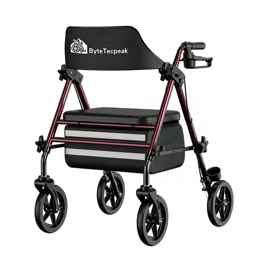 ByteTecpeak R4 Leichter Faltrollator mit Sitz - Kompakt und Praktisch für Mehr Mobilität