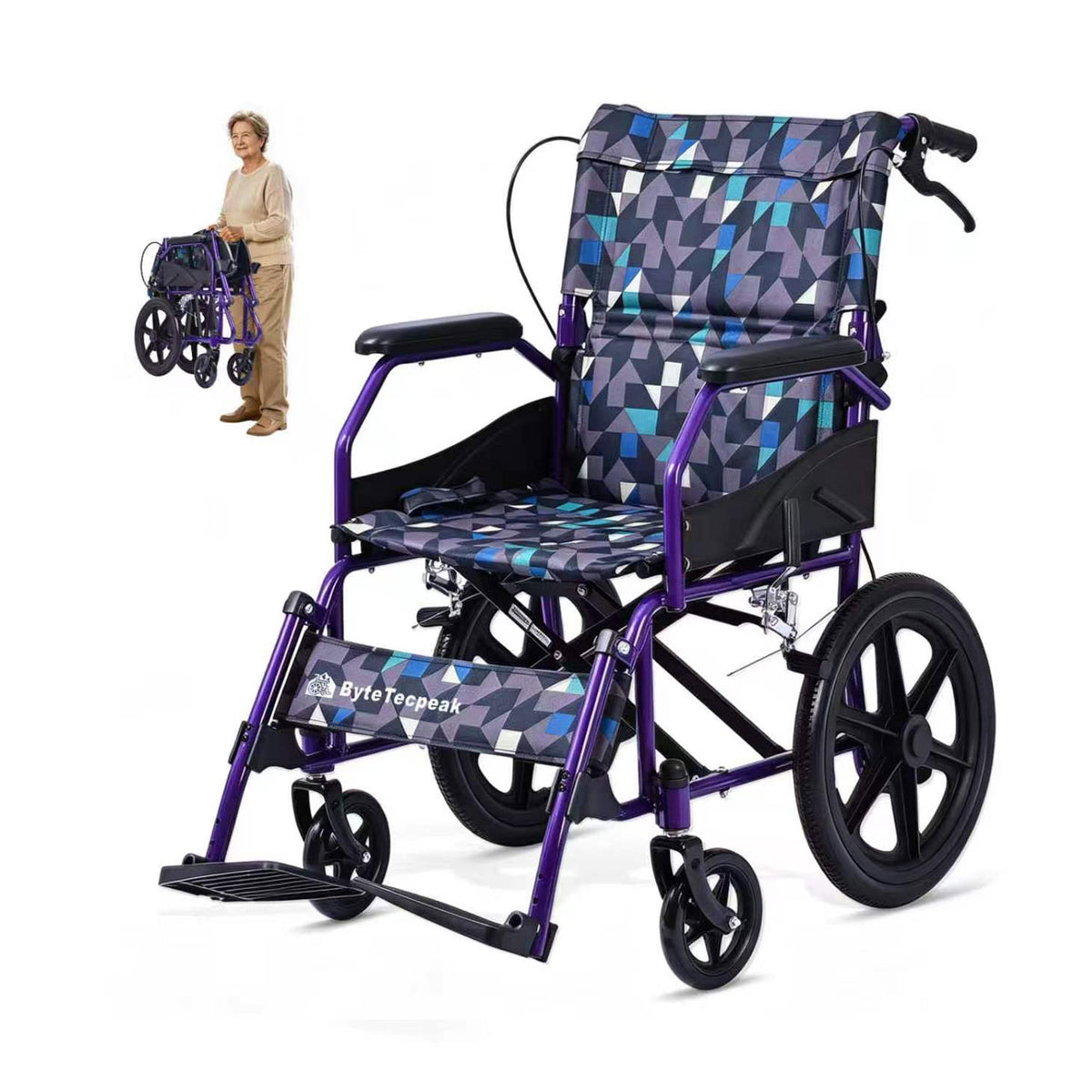 ByteTecpeak M5 ultraleichter Rollstuhl 11 kg – faltbar & transportfreundlich