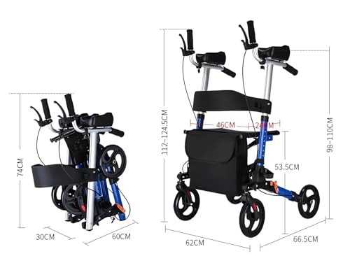 Déambulateur léger en aluminium ByteTecpeak R2, 8,68 kg, chargeable jusqu'à 100 kg