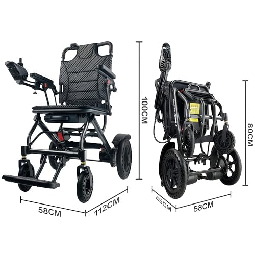 Fauteuil roulant électrique pliant ByteTecpeak D04-Black - Batterie 10Ah, moteur 500W, autonomie 20 km