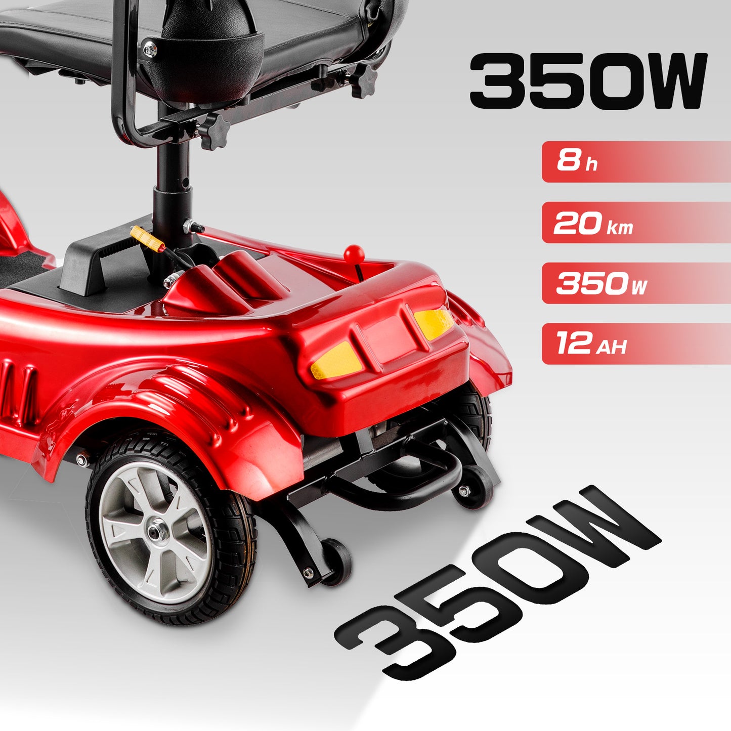 ByteTecpeak Z02 Elektromobil Rot faltbar 350W 20 km Reichweite bis 150kg belastbar