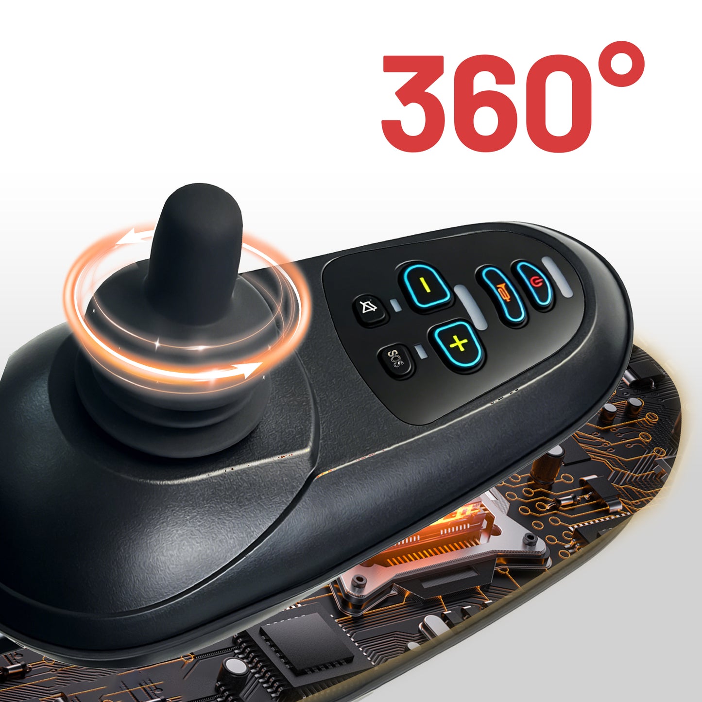 ByteTecpeak D24 Elektrorollstuhl – 500W, 25 km, Schwarz-Rot