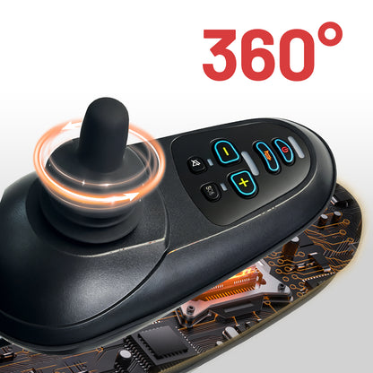 ByteTecpeak D24 Elektrorollstuhl – 500W, 25 km, Schwarz-Rot