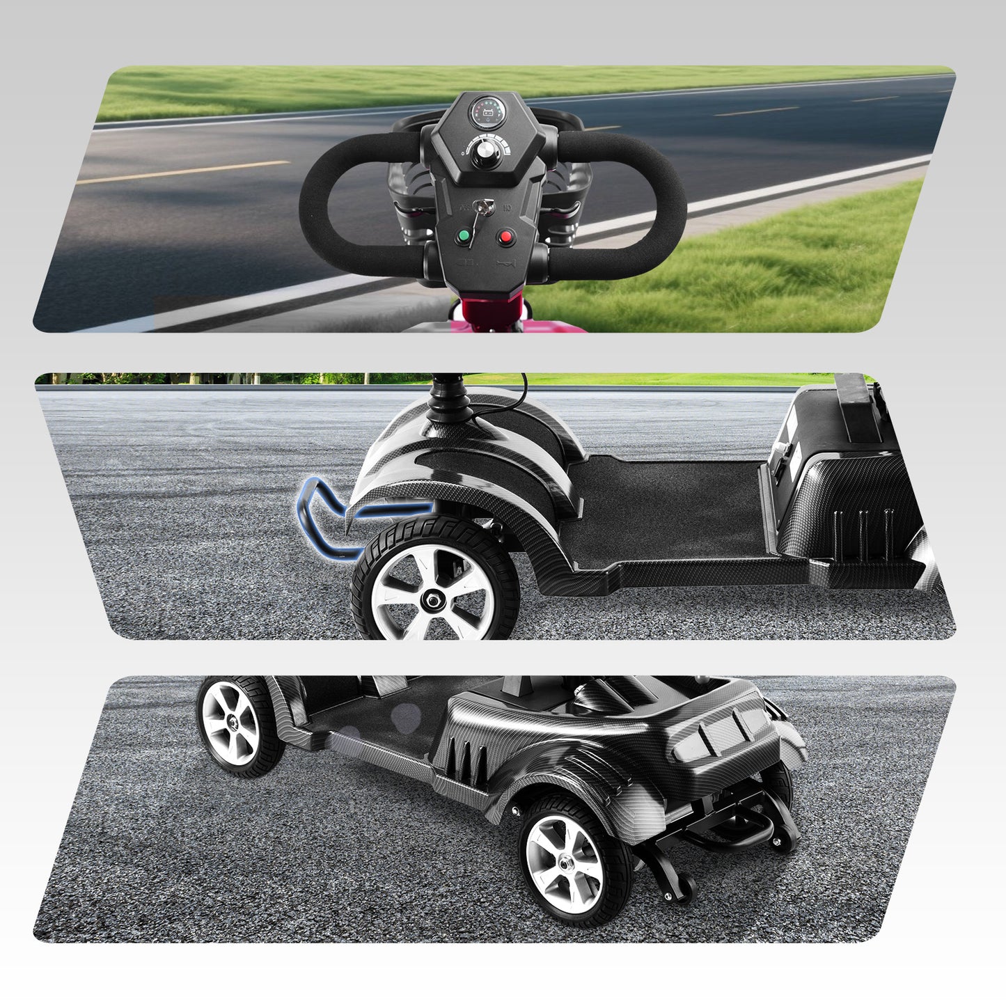 ByteTecpeak Z02 Electric Mobility Scooter Black Foldable 350W 20 km Range, up to 150 kg Load Capacity
