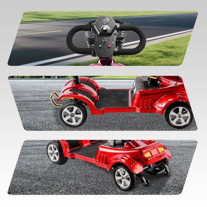 ByteTecpeak Z02 Elektromobil Rot faltbar 350W 20 km Reichweite bis 150kg belastbar