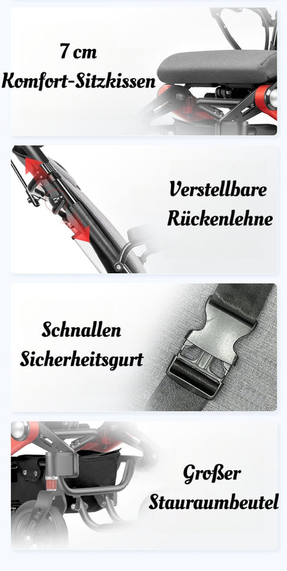 ByteTecpeak D02  Elektrischer Rollstuhl aus Aluminium, 500W Motor, 22Ah Lithium-Batterie, 33 km Reichweite