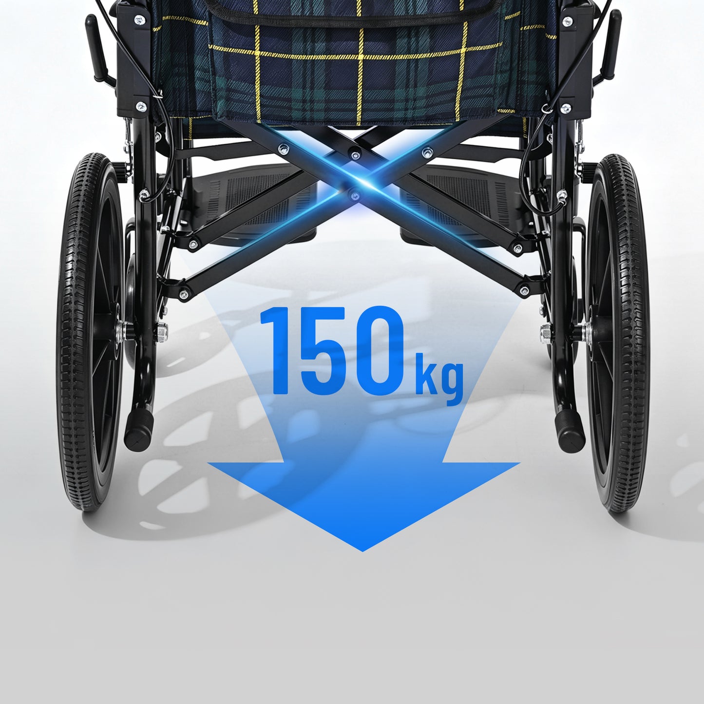ByteTecpeak M5 Cadeira de rodas dobrável leve – preta, compacta e com apenas 11 kg