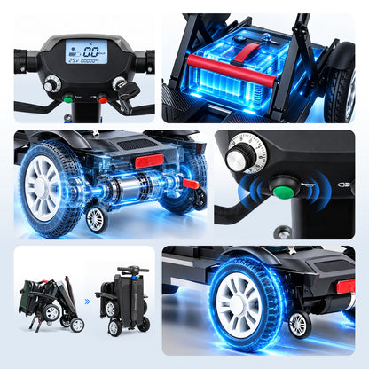 ByteTecpeak Z01 Patinete eléctrico plegable, motor de 250W, alcance de 25 km, hasta 150 kg