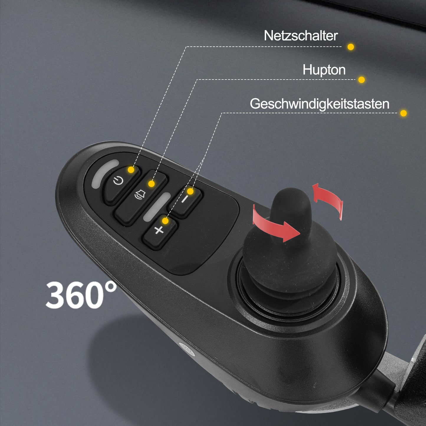ByteTecpeak D12 Elektrischer Rollstuhl - 400W Motor, 12Ah-Akku, 20km Reichweite