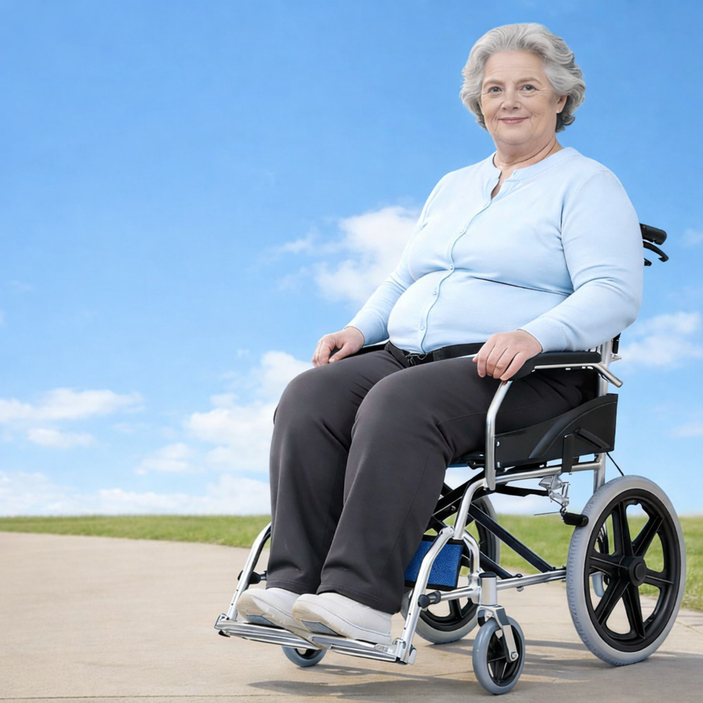 ByteTecpeak M3 Foldable Wheelchair – Sturdy, Lightweight, Aluminum Frame, 100 kg Capacity