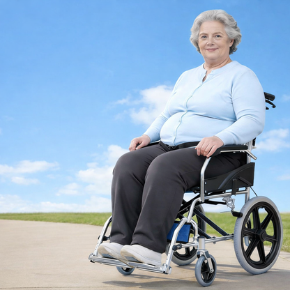 ByteTecpeak M3 Foldable Wheelchair – Sturdy, Lightweight, Aluminum Frame, 100 kg Capacity