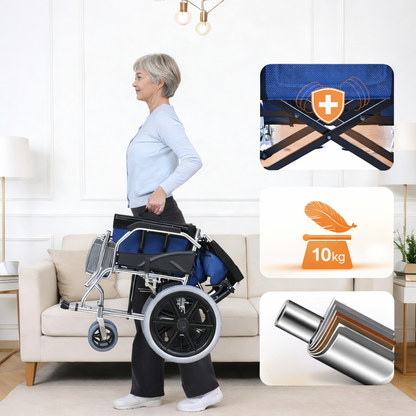 ByteTecpeak M3 Foldable Wheelchair – Sturdy, Lightweight, Aluminum Frame, 100 kg Capacity