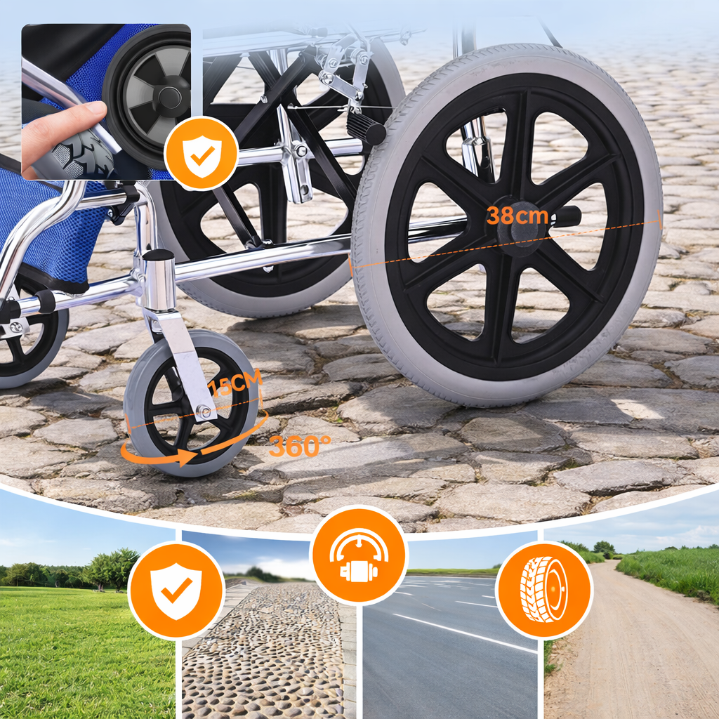 ByteTecpeak M3 Összecsukható Kerekesszék – Stabil, Könnyű, 150 kg