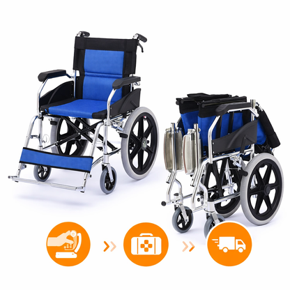 ByteTecpeak M3 Foldable Wheelchair – Sturdy, Lightweight, Aluminum Frame, 100 kg Capacity