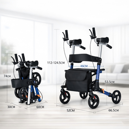 ByteTecpeak R2 Rollator Leggero con Seduta, Pieghevole e Regolabile in Altezza fino a 100 kg