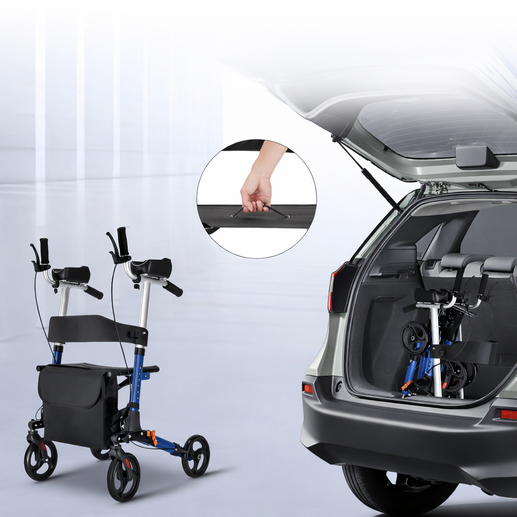 ByteTecpeak R2 Rollator Leggero con Seduta, Pieghevole e Regolabile in Altezza fino a 100 kg