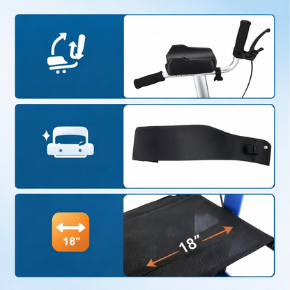 ByteTecpeak R2 Rollator Leggero con Seduta, Pieghevole e Regolabile in Altezza fino a 100 kg