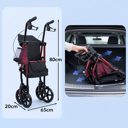 ByteTecpeak R4 Leichter Faltrollator mit Sitz - Kompakt und Praktisch für Mehr Mobilität