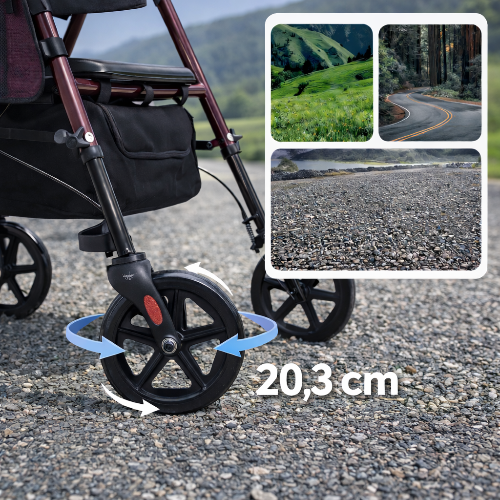 ByteTecpeak R4 Leichter Faltrollator mit Sitz - Kompakt und Praktisch für Mehr Mobilität