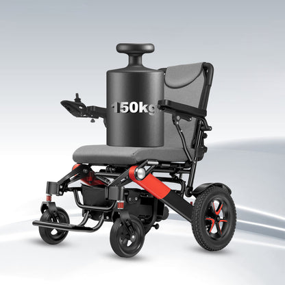 ByteTecpeak D02 Aluminium elektrische rolstoel met verstelbare rugleuning, krachtige 500W motor, 33 km bereik