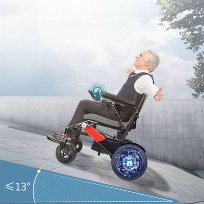 ByteTecpeak D02 Aluminium elektrische rolstoel met verstelbare rugleuning, krachtige 500W motor, 33 km bereik