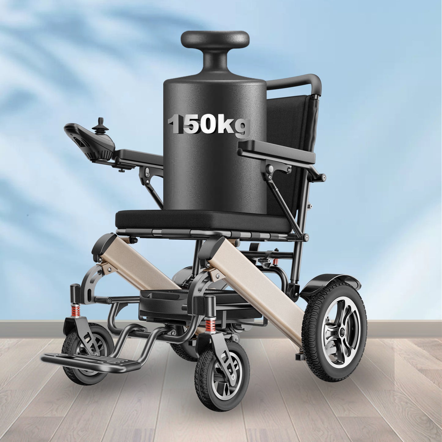 ByteTecpeak D03 Elektrischer Faltrollstuhl, 20Ah Lithium-Akku, 500W Motoren, 30km Reichweite