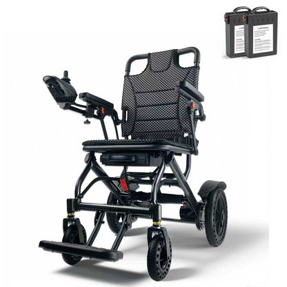 ByteTecpeak D04 Schwarz E-Rollstuhl mit Doppel 10Ah Akku, Reichweite 2 x 20 km