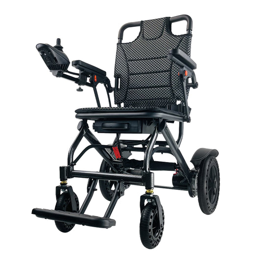 ByteTecpeak D04-zwarte opvouwbare elektrische rolstoel, 500W motor, 20 km actieradius